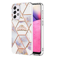 Coque Silicone Motif Fantaisie Souple Couleur Unie Etui Housse Y02B pour Samsung Galaxy A33 5G Gris