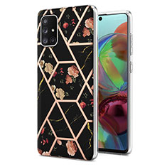 Coque Silicone Motif Fantaisie Souple Couleur Unie Etui Housse Y02B pour Samsung Galaxy A71 5G Noir