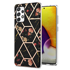 Coque Silicone Motif Fantaisie Souple Couleur Unie Etui Housse Y02B pour Samsung Galaxy A72 4G Noir