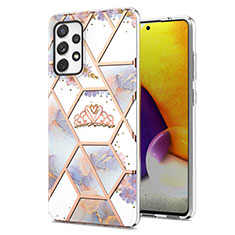 Coque Silicone Motif Fantaisie Souple Couleur Unie Etui Housse Y02B pour Samsung Galaxy A72 5G Gris