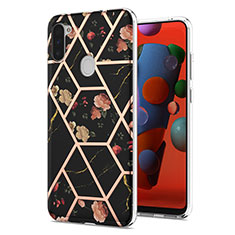 Coque Silicone Motif Fantaisie Souple Couleur Unie Etui Housse Y02B pour Samsung Galaxy M11 Noir