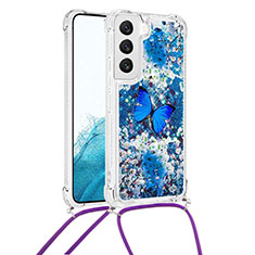 Coque Silicone Motif Fantaisie Souple Couleur Unie Etui Housse Y02B pour Samsung Galaxy S21 FE 5G Bleu