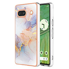 Coque Silicone Motif Fantaisie Souple Couleur Unie Etui Housse Y03B pour Google Pixel 7a 5G Violet Clair