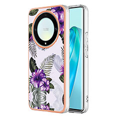 Coque Silicone Motif Fantaisie Souple Couleur Unie Etui Housse Y03B pour Huawei Honor Magic5 Lite 5G Violet