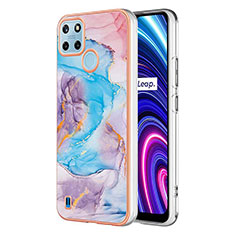 Coque Silicone Motif Fantaisie Souple Couleur Unie Etui Housse Y03B pour Realme C21Y Bleu