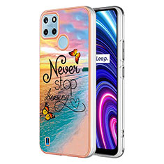 Coque Silicone Motif Fantaisie Souple Couleur Unie Etui Housse Y03B pour Realme C25Y India Mixte