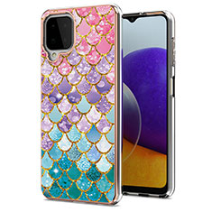 Coque Silicone Motif Fantaisie Souple Couleur Unie Etui Housse Y03B pour Samsung Galaxy A22 4G Colorful
