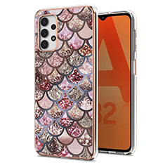 Coque Silicone Motif Fantaisie Souple Couleur Unie Etui Housse Y03B pour Samsung Galaxy A32 4G Marron