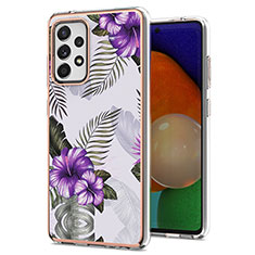 Coque Silicone Motif Fantaisie Souple Couleur Unie Etui Housse Y03B pour Samsung Galaxy A52 4G Violet