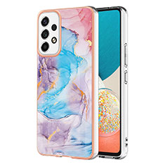 Coque Silicone Motif Fantaisie Souple Couleur Unie Etui Housse Y03B pour Samsung Galaxy A53 5G Bleu