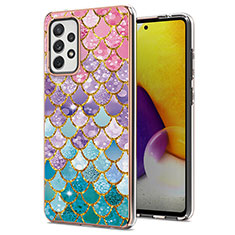 Coque Silicone Motif Fantaisie Souple Couleur Unie Etui Housse Y03B pour Samsung Galaxy A72 5G Colorful