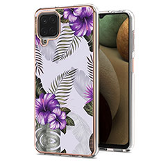 Coque Silicone Motif Fantaisie Souple Couleur Unie Etui Housse Y03B pour Samsung Galaxy F12 Violet