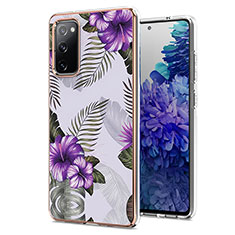 Coque Silicone Motif Fantaisie Souple Couleur Unie Etui Housse Y03B pour Samsung Galaxy S20 FE 4G Violet