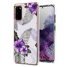 Coque Silicone Motif Fantaisie Souple Couleur Unie Etui Housse Y03B pour Samsung Galaxy S20 Violet