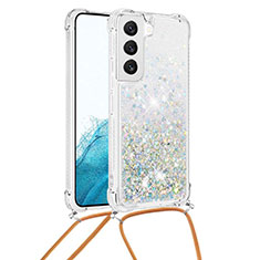 Coque Silicone Motif Fantaisie Souple Couleur Unie Etui Housse Y03B pour Samsung Galaxy S21 5G Argent