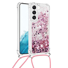 Coque Silicone Motif Fantaisie Souple Couleur Unie Etui Housse Y03B pour Samsung Galaxy S22 5G Or Rose