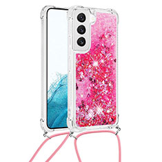 Coque Silicone Motif Fantaisie Souple Couleur Unie Etui Housse Y03B pour Samsung Galaxy S22 5G Rose Rouge