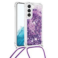 Coque Silicone Motif Fantaisie Souple Couleur Unie Etui Housse Y03B pour Samsung Galaxy S22 5G Violet