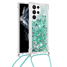 Coque Silicone Motif Fantaisie Souple Couleur Unie Etui Housse Y03B pour Samsung Galaxy S22 Ultra 5G Vert