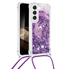 Coque Silicone Motif Fantaisie Souple Couleur Unie Etui Housse Y03B pour Samsung Galaxy S25 5G Violet