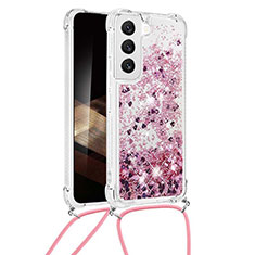 Coque Silicone Motif Fantaisie Souple Couleur Unie Etui Housse Y03B pour Samsung Galaxy S25 Plus 5G Or Rose