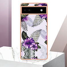 Coque Silicone Motif Fantaisie Souple Couleur Unie Etui Housse Y04B pour Google Pixel 6a 5G Violet