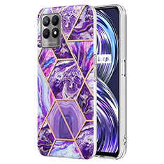 Coque Silicone Motif Fantaisie Souple Couleur Unie Etui Housse Y04B pour Realme 8i Violet