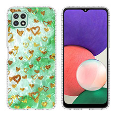 Coque Silicone Motif Fantaisie Souple Couleur Unie Etui Housse Y04B pour Samsung Galaxy A22s 5G Pastel Vert