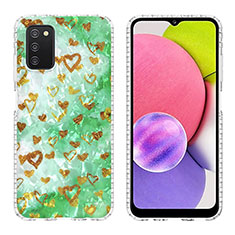 Coque Silicone Motif Fantaisie Souple Couleur Unie Etui Housse Y04B pour Samsung Galaxy M02s Pastel Vert