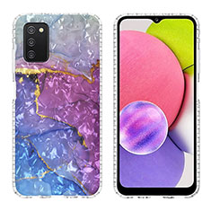 Coque Silicone Motif Fantaisie Souple Couleur Unie Etui Housse Y04B pour Samsung Galaxy M02s Violet