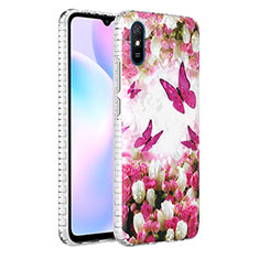 Coque Silicone Motif Fantaisie Souple Couleur Unie Etui Housse Y04B pour Xiaomi Redmi 9A Rouge