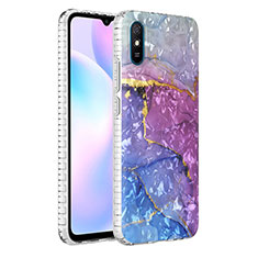 Coque Silicone Motif Fantaisie Souple Couleur Unie Etui Housse Y04B pour Xiaomi Redmi 9A Violet