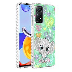 Coque Silicone Motif Fantaisie Souple Couleur Unie Etui Housse Y04B pour Xiaomi Redmi Note 11 Pro 5G Pastel Vert