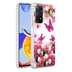 Coque Silicone Motif Fantaisie Souple Couleur Unie Etui Housse Y04B pour Xiaomi Redmi Note 11 Pro 5G Rouge