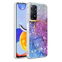 Coque Silicone Motif Fantaisie Souple Couleur Unie Etui Housse Y04B pour Xiaomi Redmi Note 11 Pro 5G Violet