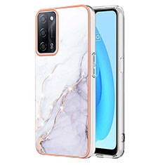 Coque Silicone Motif Fantaisie Souple Couleur Unie Etui Housse Y05B pour Oppo A55 5G Blanc