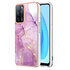 Coque Silicone Motif Fantaisie Souple Couleur Unie Etui Housse Y05B pour Oppo A55 5G Violet Clair