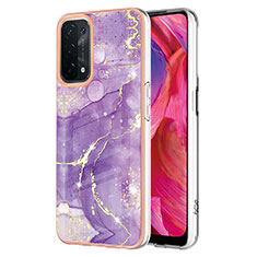 Coque Silicone Motif Fantaisie Souple Couleur Unie Etui Housse Y05B pour Oppo A74 5G Violet