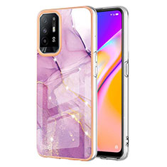 Coque Silicone Motif Fantaisie Souple Couleur Unie Etui Housse Y05B pour Oppo A94 5G Violet Clair