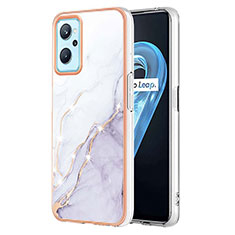 Coque Silicone Motif Fantaisie Souple Couleur Unie Etui Housse Y05B pour Oppo A96 4G Blanc