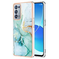 Coque Silicone Motif Fantaisie Souple Couleur Unie Etui Housse Y05B pour Oppo Reno6 Pro+ Plus 5G Vert