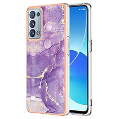 Coque Silicone Motif Fantaisie Souple Couleur Unie Etui Housse Y05B pour Oppo Reno6 Pro+ Plus 5G Violet