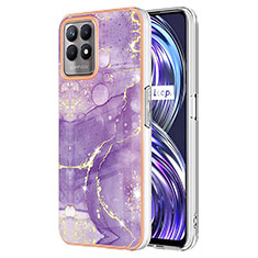 Coque Silicone Motif Fantaisie Souple Couleur Unie Etui Housse Y05B pour Realme 8i Violet