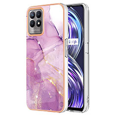 Coque Silicone Motif Fantaisie Souple Couleur Unie Etui Housse Y05B pour Realme Narzo 50 4G Violet Clair