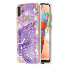 Coque Silicone Motif Fantaisie Souple Couleur Unie Etui Housse Y05B pour Samsung Galaxy A11 Violet