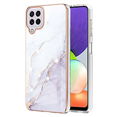 Coque Silicone Motif Fantaisie Souple Couleur Unie Etui Housse Y05B pour Samsung Galaxy A22 4G Blanc