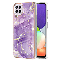 Coque Silicone Motif Fantaisie Souple Couleur Unie Etui Housse Y05B pour Samsung Galaxy A22 4G Violet