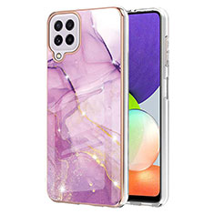 Coque Silicone Motif Fantaisie Souple Couleur Unie Etui Housse Y05B pour Samsung Galaxy A22 4G Violet Clair