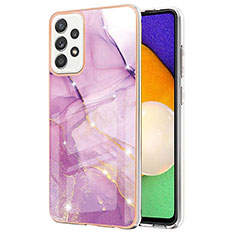 Coque Silicone Motif Fantaisie Souple Couleur Unie Etui Housse Y05B pour Samsung Galaxy A52 5G Violet Clair