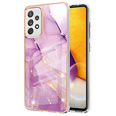 Coque Silicone Motif Fantaisie Souple Couleur Unie Etui Housse Y05B pour Samsung Galaxy A72 5G Violet Clair